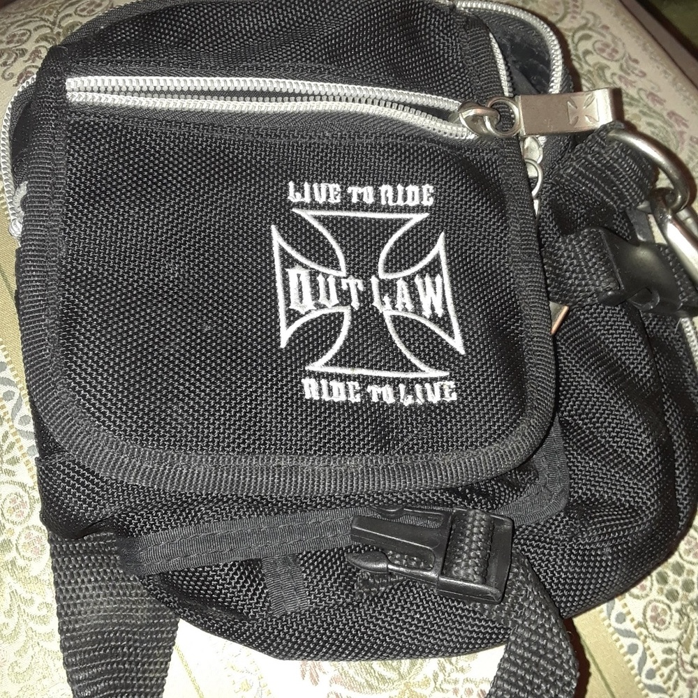 Black Motorcycle Outlaw Fanny Pack
